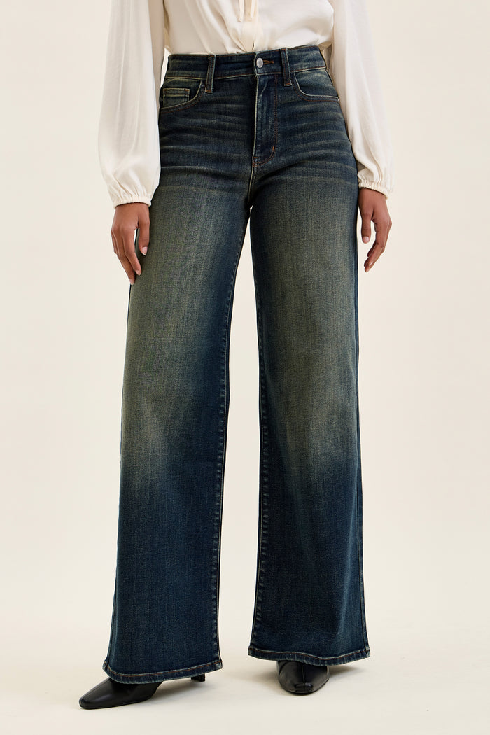 Lux Retro Wide Leg Denim with Adjustable Back Tab