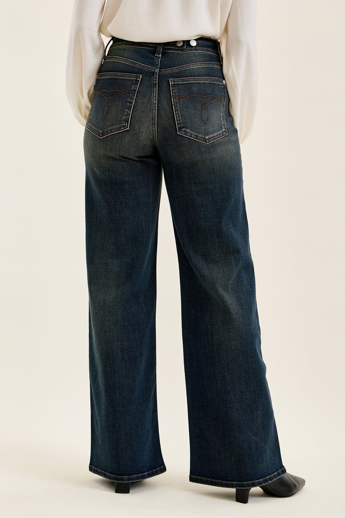 Lux Retro Wide Leg Denim with Adjustable Back Tab
