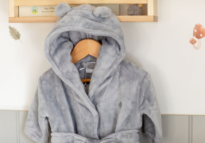 Mabel & Fox - Baby Hooded Dressing Gown - Grey - Mabel & Fox