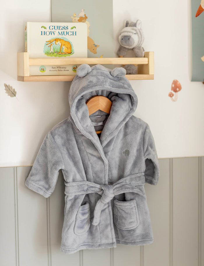 Mabel & Fox - Baby Hooded Dressing Gown - Grey - Mabel & Fox