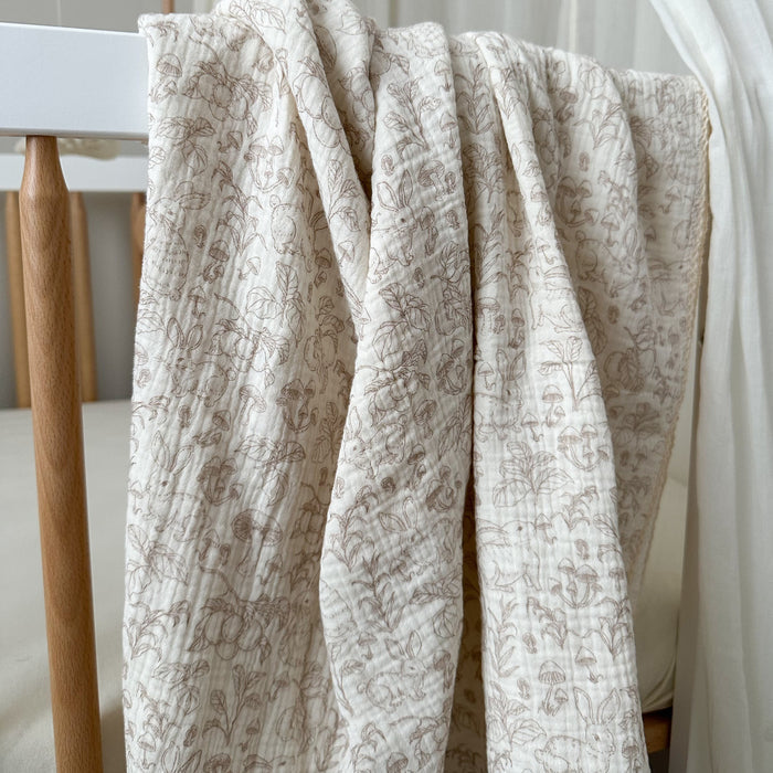 Mabel & Fox - Baby Muslin Cotton Blanket - Woodland Bunnies - Mabel & Fox
