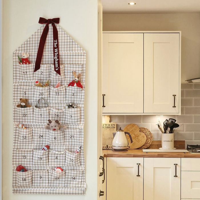 Mabel & Fox - Personalised Advent Calendar - Gingham Bow - Mabel & Fox