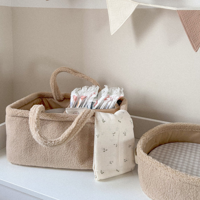 Mabel & Fox - Teddy Nappy Caddy - Biscuit - Mabel & Fox
