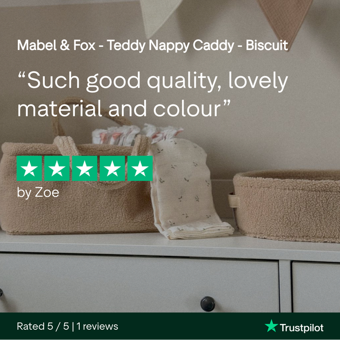 Mabel & Fox - Teddy Nappy Caddy - Biscuit - Mabel & Fox