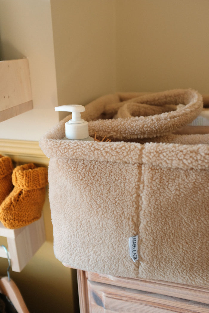 Mabel & Fox - Teddy Nappy Caddy - Oat *New Colour* - Mabel & Fox