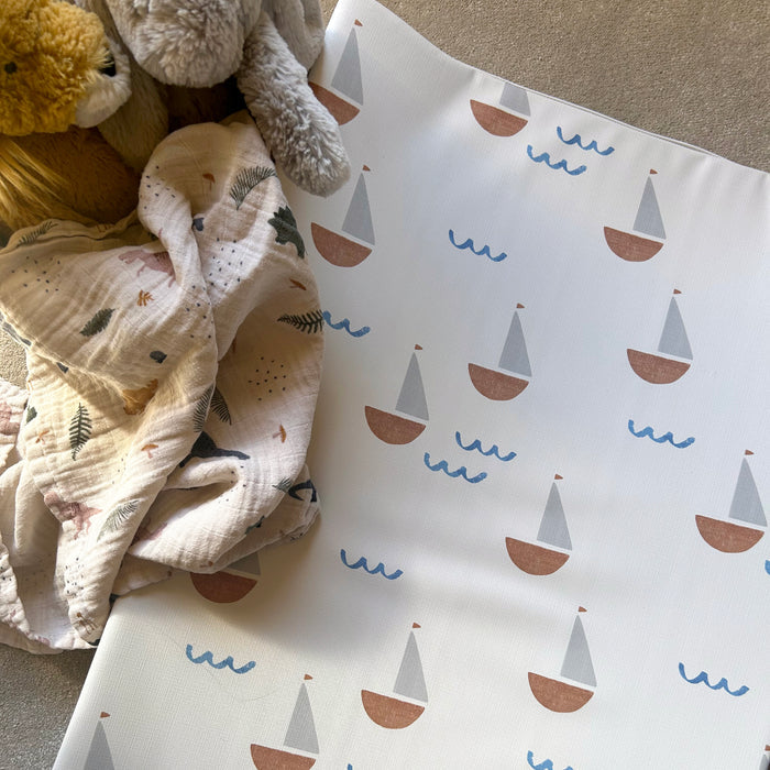 Mabel & Fox - Wedge Baby Changing Mat - Sail Away - Mabel & Fox