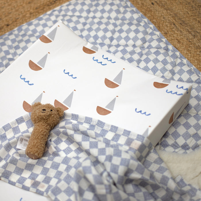 Mabel & Fox - Wedge Baby Changing Mat - Sail Away - Mabel & Fox