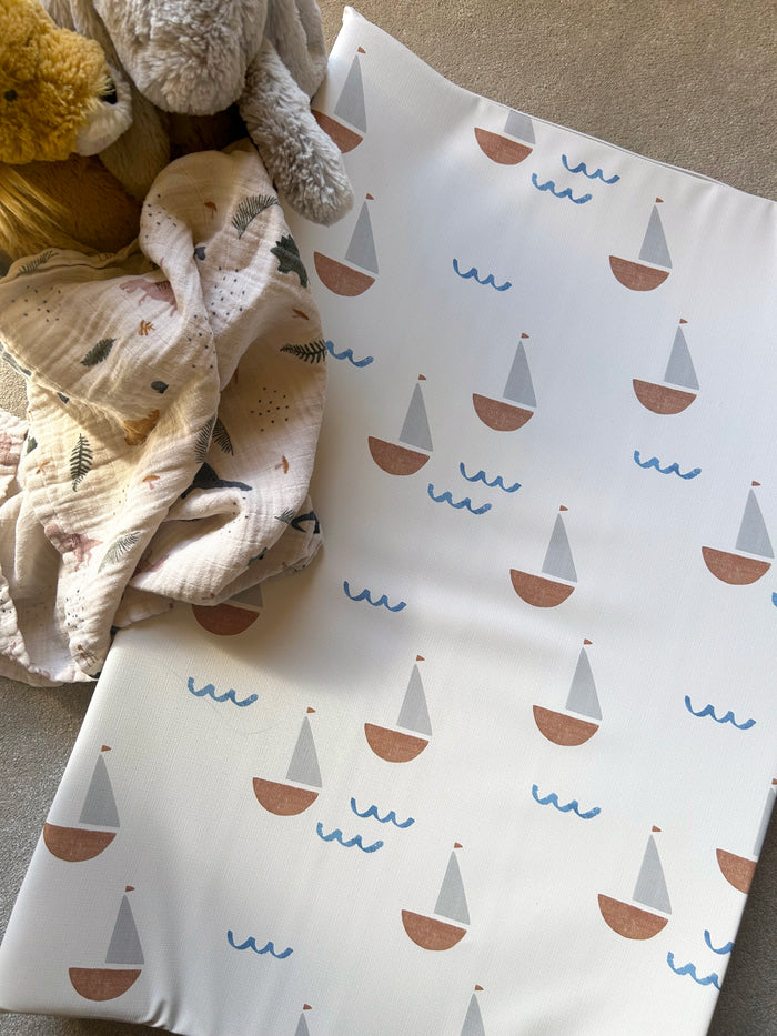 Mabel & Fox - Wedge Baby Changing Mat - Sail Away - Mabel & Fox