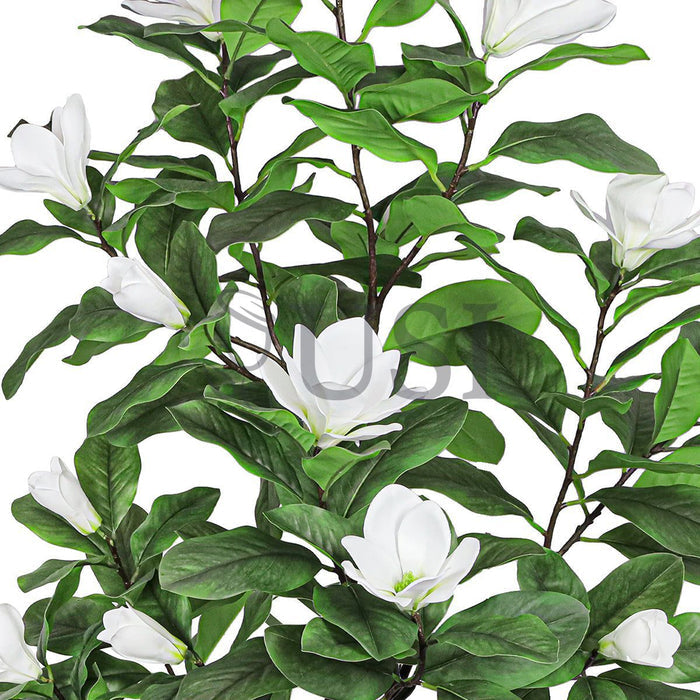 Magnolia Flower Tree Real Touch Potted, 6ft, White