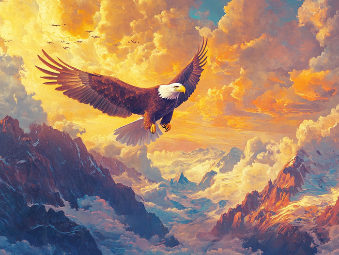 Majestic Bald Eagle Soaring Through The Sky