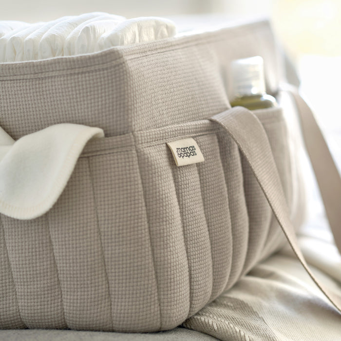 Mamas & Papas - Nappy Caddy - Neutral Waffle - Mabel & Fox