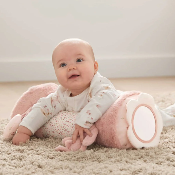 Mamas & Papas - Tummy Time Roll - Welcome To The World Pink Bunny - Mabel & Fox