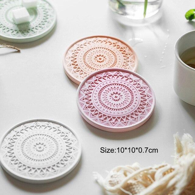 "Mantra" concrete coaster silicone mold - madmolds -