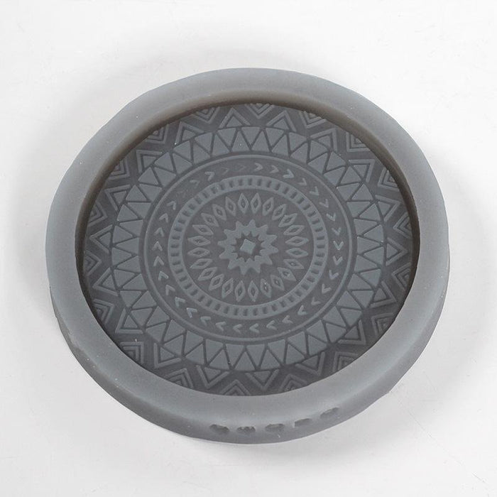 "Mantra" concrete coaster silicone mold - madmolds -