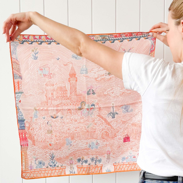 Marais Orange Mini Square Scarf