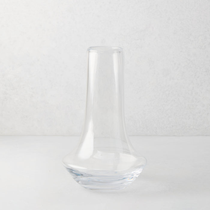 Marco Glass Vase, clear mouth-blown glass, 11"H, modern sculptural design.
