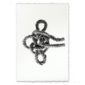 Black and white Masthead Nautical Knot print on handmade Nepalese paper with deckled edges.