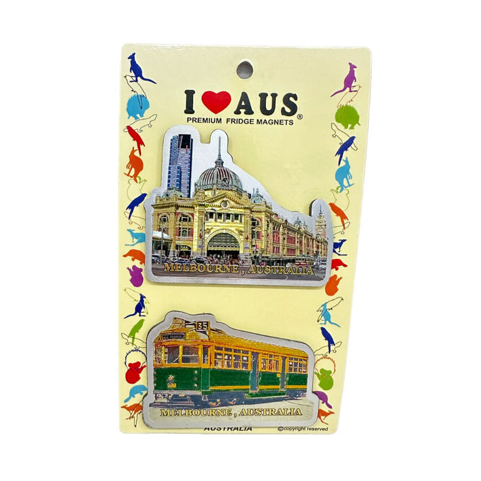 Melbourne Australia Flinders & Tram Magnets S2