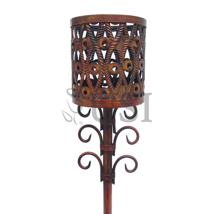 Metal Candle Holder, 24.25in, Brown