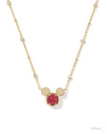 Mickey Mouse Pendant Necklace in Gold Bright Red Drusy