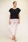 Mile High Black Cotton Slub Open Back Top