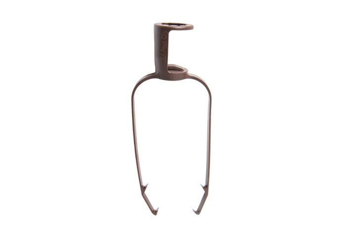 Certified Lights Minleon Peak Clip for Christmas lights, brown plastic, 25 pack. Attaches to roof peaks without damage.