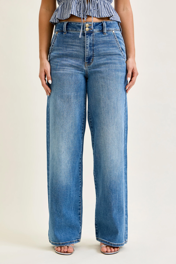 Molly High Rise Trouser Denim Short Inseam