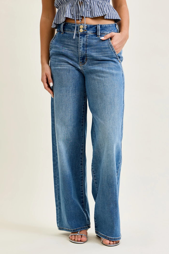 Molly High Rise Trouser Denim Short Inseam