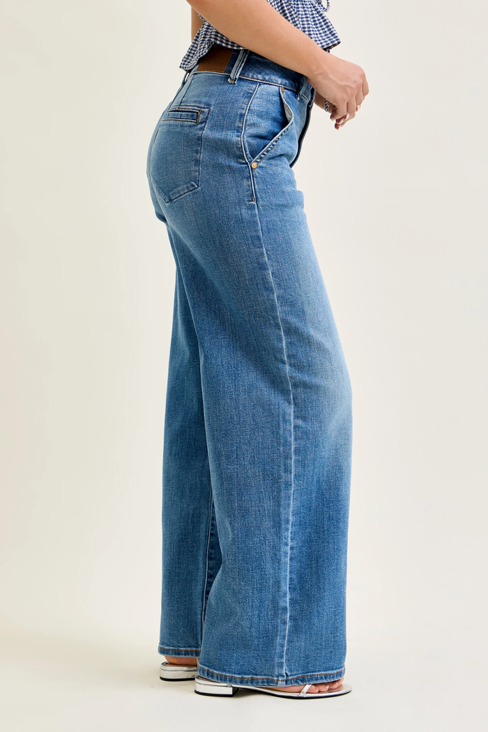 Molly High Rise Trouser Denim Short Inseam