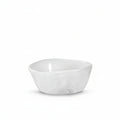Handmade creamy white ceramic round baker, organic shape, 4.25"Dia x 1.75"H.