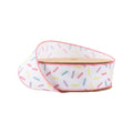 Multi Sprinkles on White Ribbon, 1.5" X 10YD
