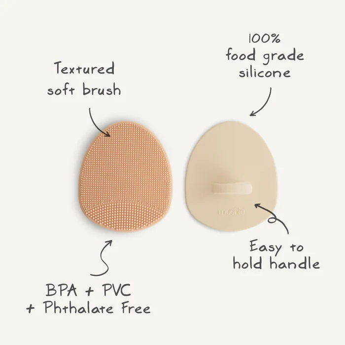 Mushie - Cradle Cap Brush-2 pack Tradewinds/Periwinkle - Mabel & Fox