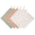 Mushie - Muslin Cotton Washcloth (5 pack) - Pink flowers - Mabel & Fox