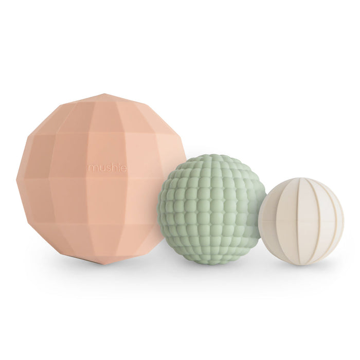 Mushie - Nesting Spheres Sensory Toy -Blush - Mabel & Fox