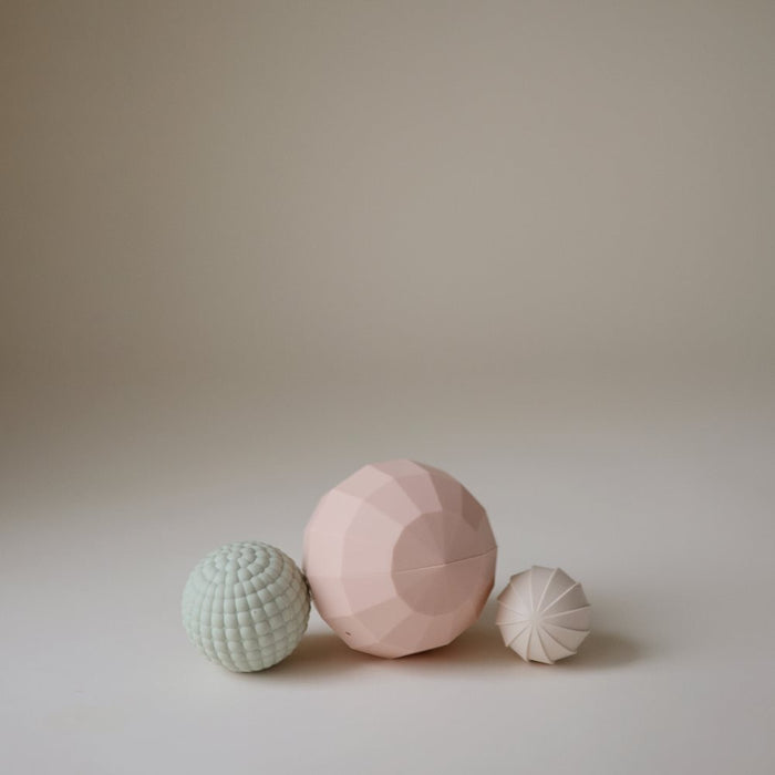 Mushie - Nesting Spheres Sensory Toy -Blush - Mabel & Fox