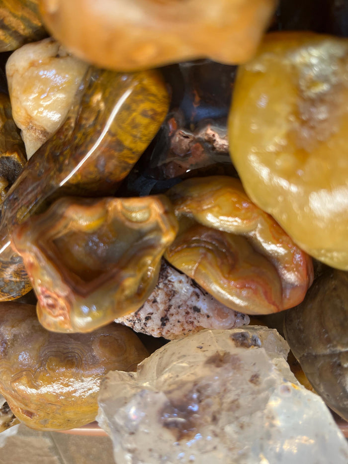 Garland Workshop & Lapidary Mystery Rock Box — slabs and specimens sample view