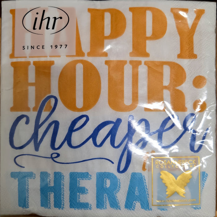 Napkins - Cocktail size for Happy Hour - Fun for Everyone - Festive Designs and Sayings