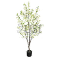 Natural Cherry Blossom Flower Tree Potted, 4.5ft, Cream White