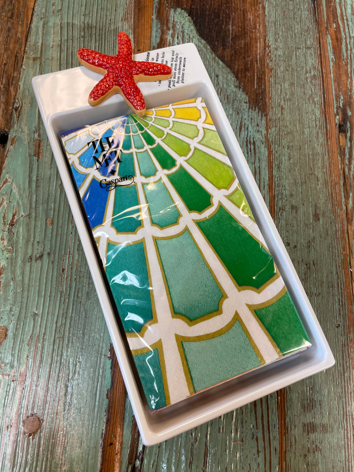 nora fleming melamine pinstripe guest towel holder