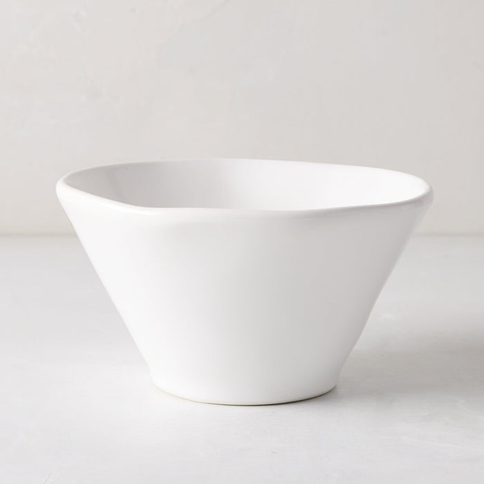 Organic Ceramic Individual Breakfast Bowl, creamy white, subtle organic edges, 6.5" diameter.