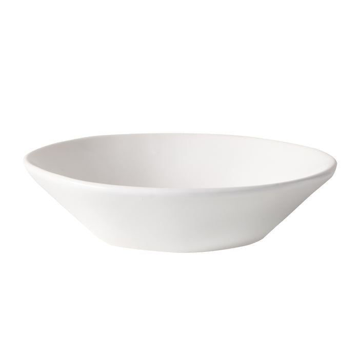 HG Organic Collection 9" creamy white ceramic low bowl with subtle organic edges.