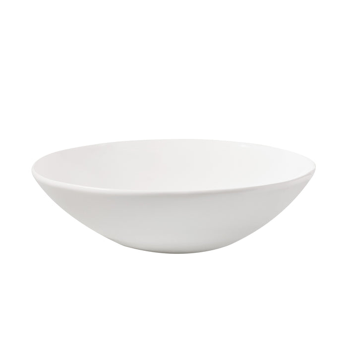 Organic Flared Ceramic Serve Bowl, creamy white, 12" diameter, subtle organic edges.