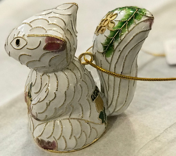 Ornament - Cloisonne - White Squirrel