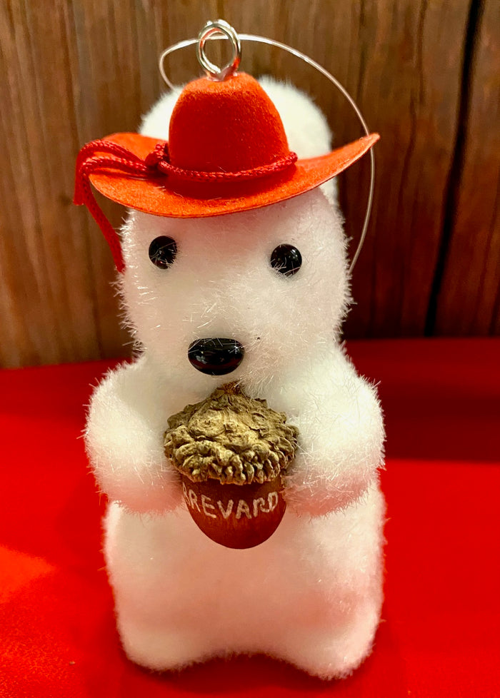 Ornament - Fuzzy White Squirrel