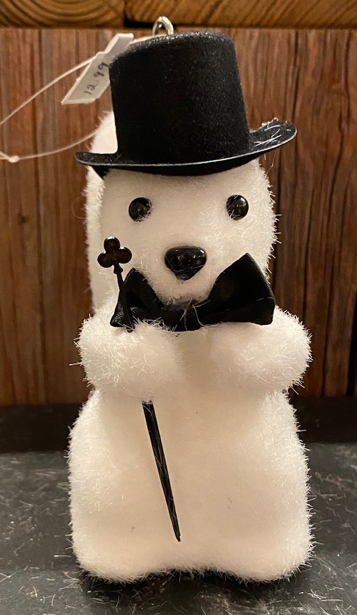 Ornament - Fuzzy White Squirrel