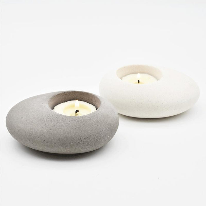 Oval concrete candle holder molds - madmolds - silicone mold