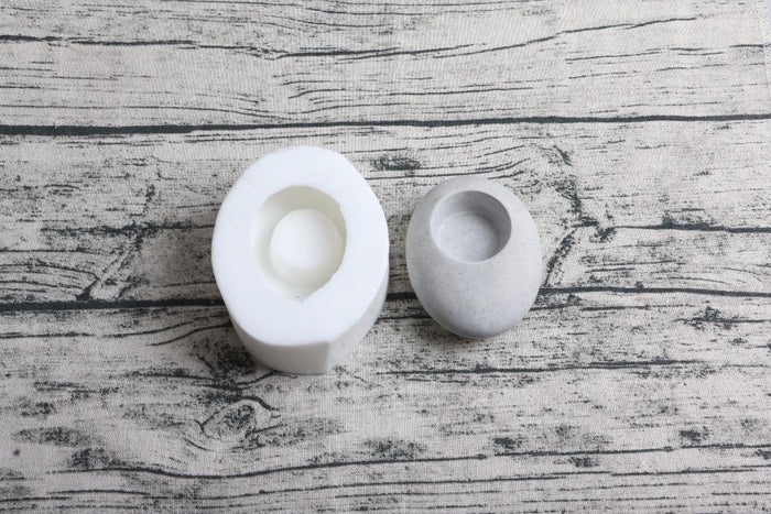 Oval concrete candle holder molds - madmolds - silicone mold