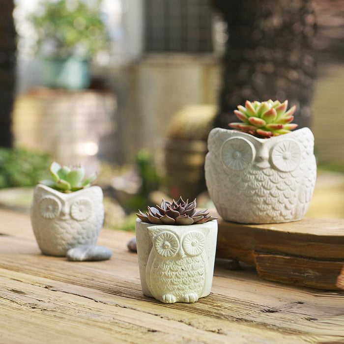 Owl Concrete Planter silicone mold - madmolds - silicone mold