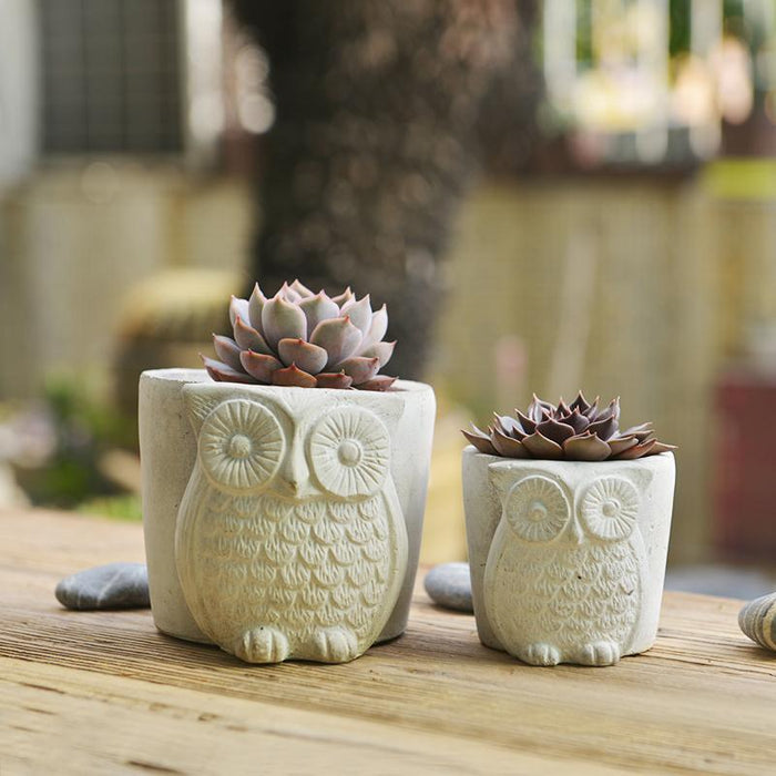 Owl Concrete Planter silicone mold - madmolds - silicone mold