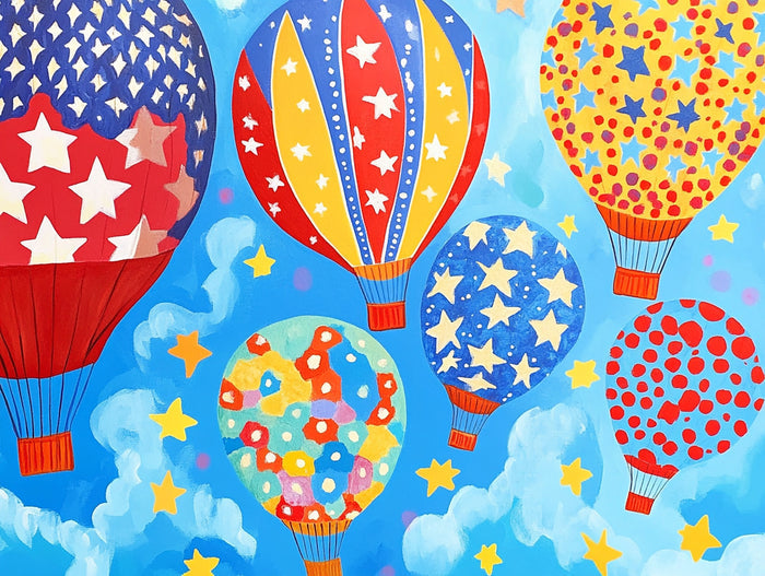 Patriotic Patterns America Hot Air Balloons